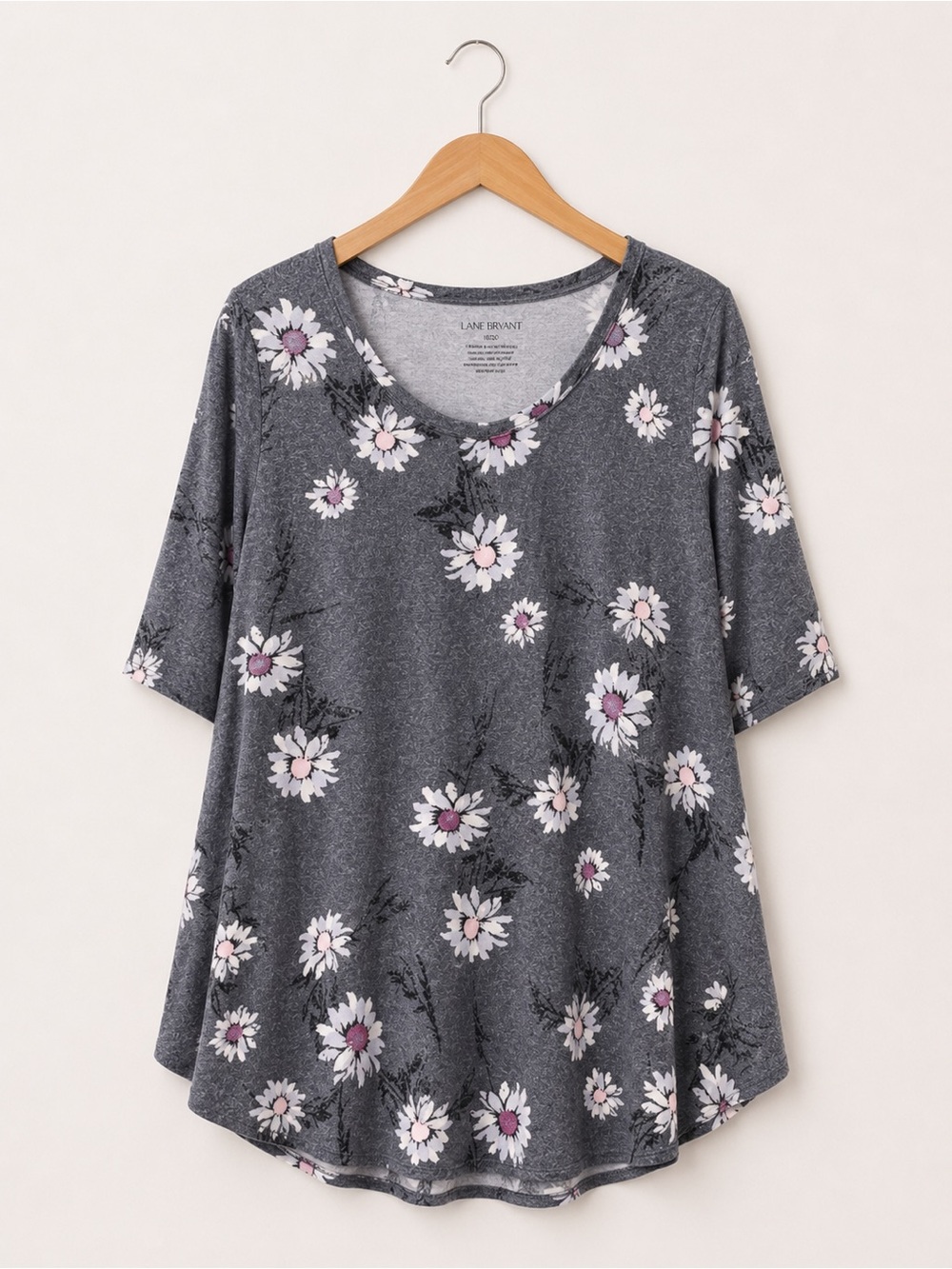 Lane Bryant Gray Floral Women's Top 18/20